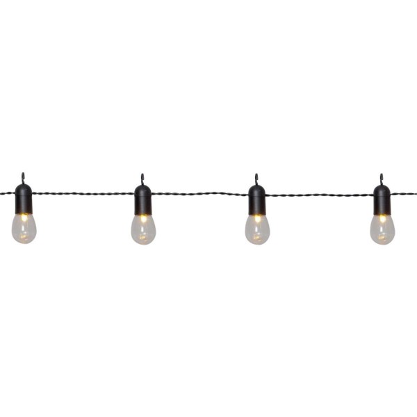 LED Partylichterkette - 16 kleine transparente Kugeln - L: 4,5m - schwarzes Kabel - outdoor